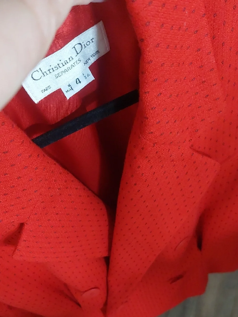 Dior Women's Red Double-Breasted Blazer Jacket